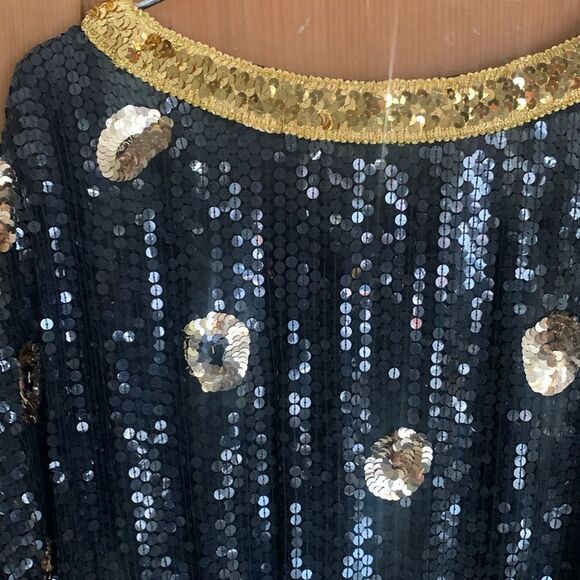 1980’s Gucci style sequin and beaded leopard/tiger dolman dress - Picture 10 of 13